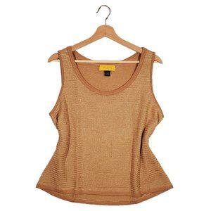 St. John Metallic Gold Knit Tank Sz. Large
